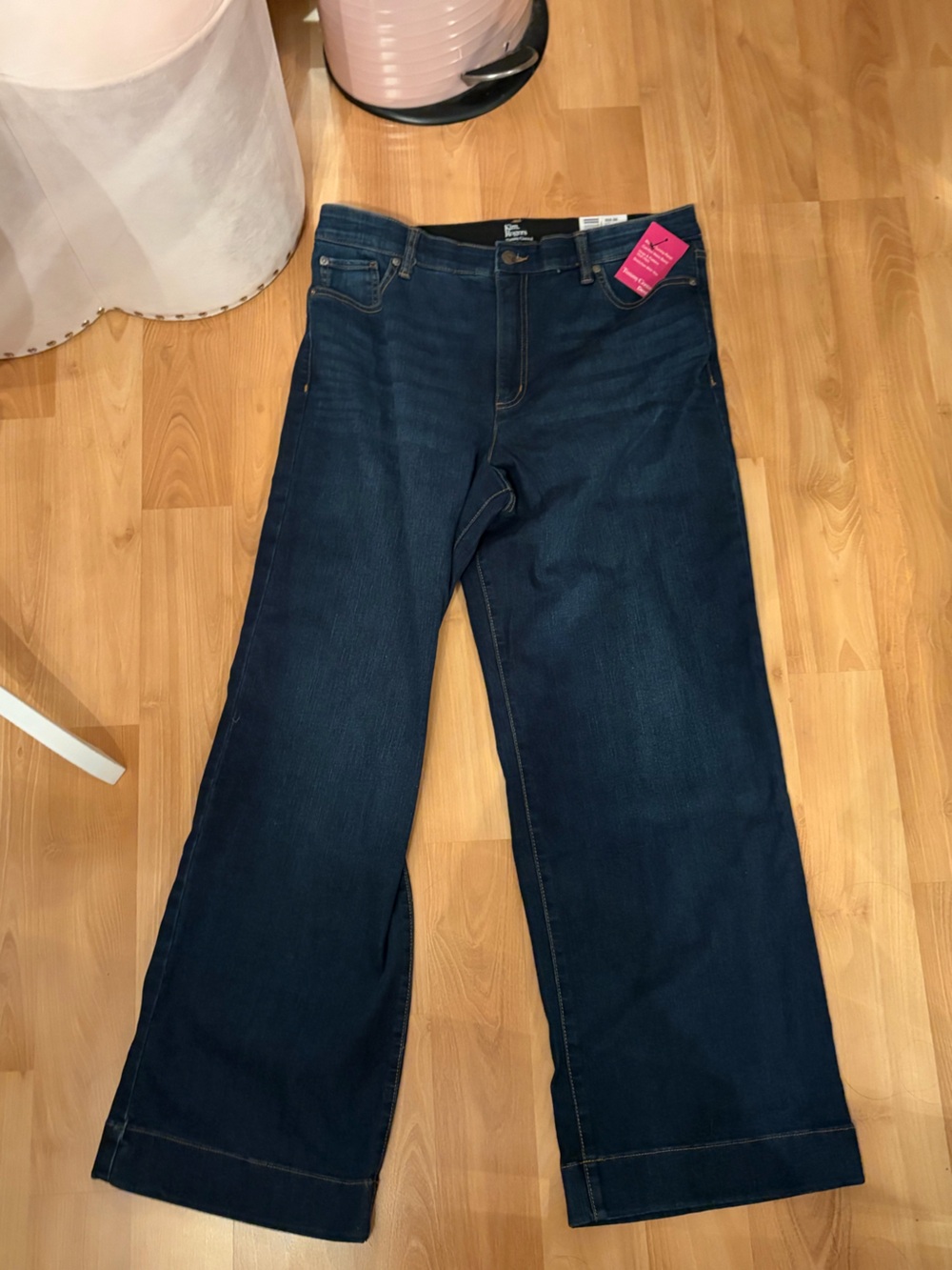 NWT Kim Rogers Tummy Control Denim Trouser Jean Slim Wide Leg Size 14 - Picture 3 of 7
